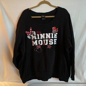 Torrid x Disney Minnie Mouse Black Sweater with Sequin Bow accents - Size 4X